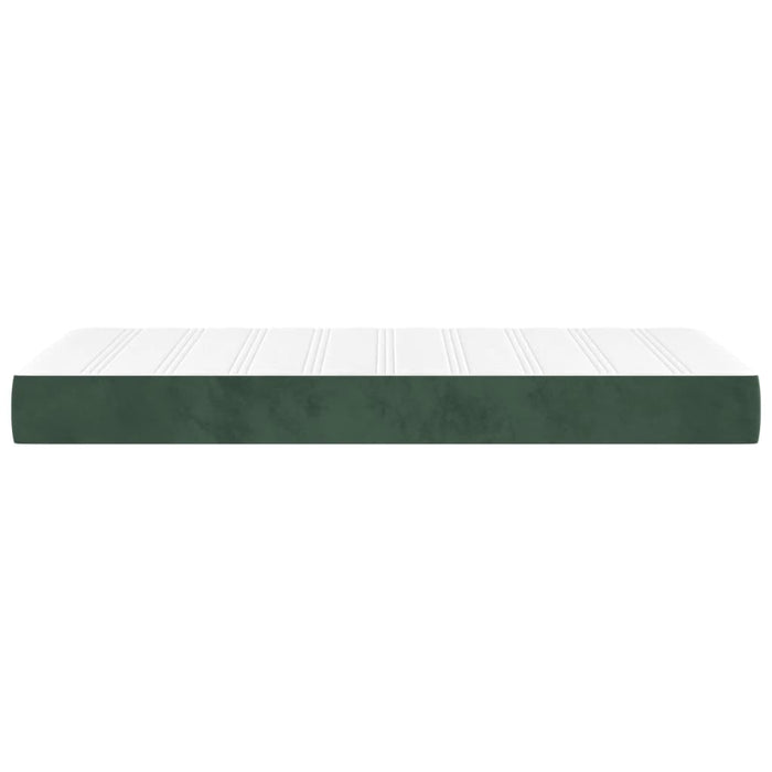 Materasso a Molle Verde Scuro 90x200x20 cm in Velluto 347731