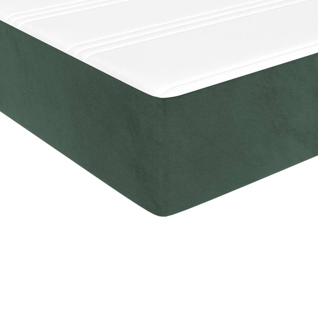 Materasso a Molle Verde Scuro 90x200x20 cm in Velluto 347731