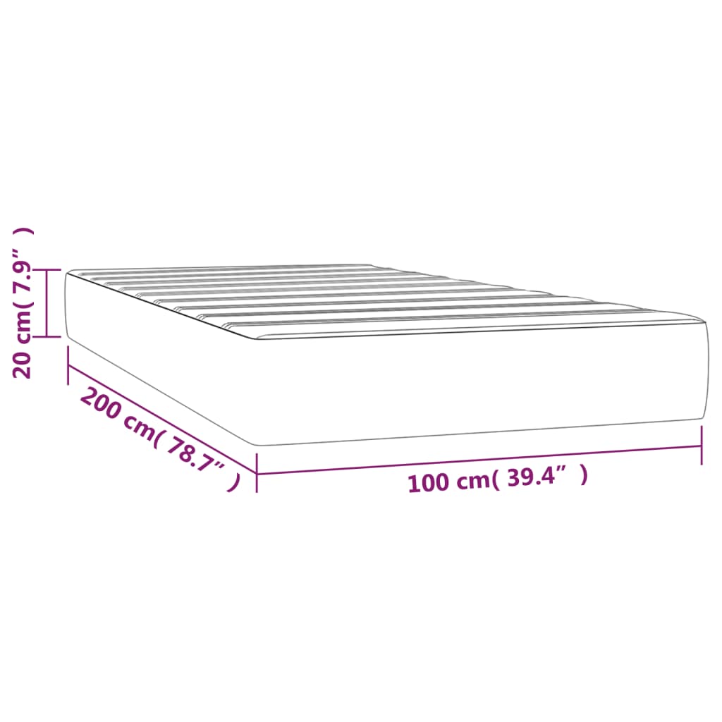 Materasso a Molle Insacchettate Grigio Chiaro 100x200x20 cm cod mxl 51759