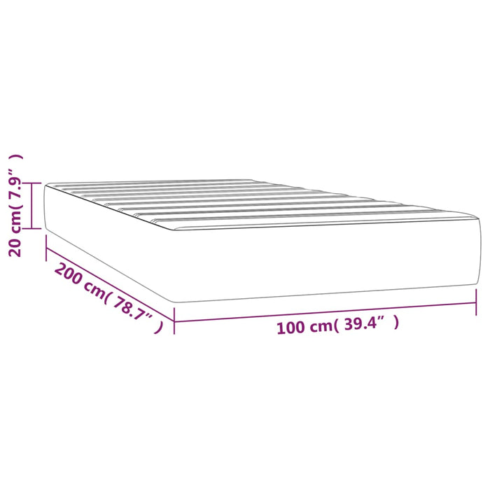 Materasso a Molle Insacchettate Grigio Chiaro 100x200x20 cm cod mxl 51759