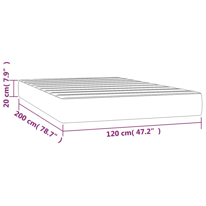 Materasso a Molle Insacchettate Grigio Chiaro 120x200x20 cm cod mxl 40128