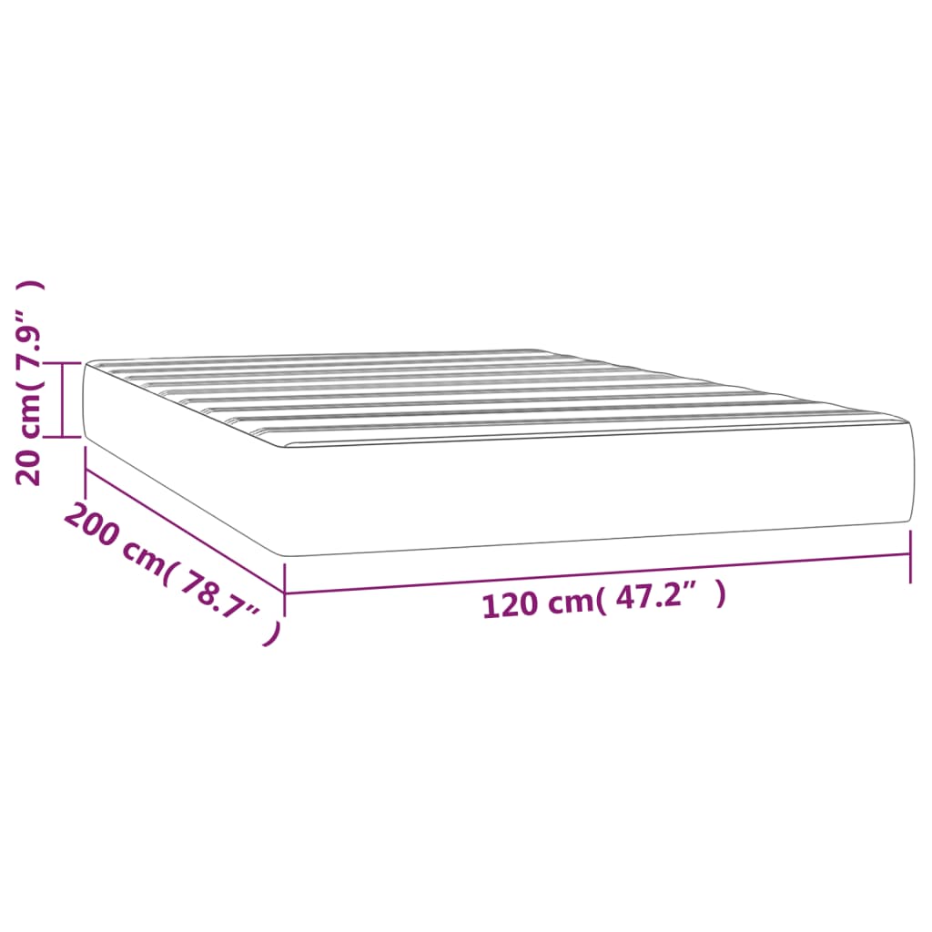 Materasso a Molle Insacchettate Grigio Chiaro 120x200x20 cm 347754