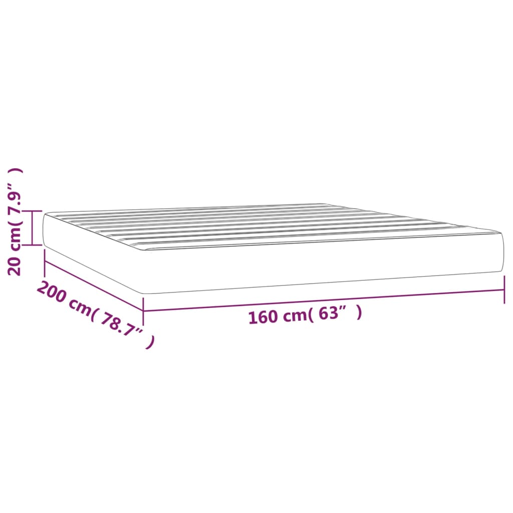 Materasso a Molle Insacchettate Crema 160x200x20 cm cod mxl 48251