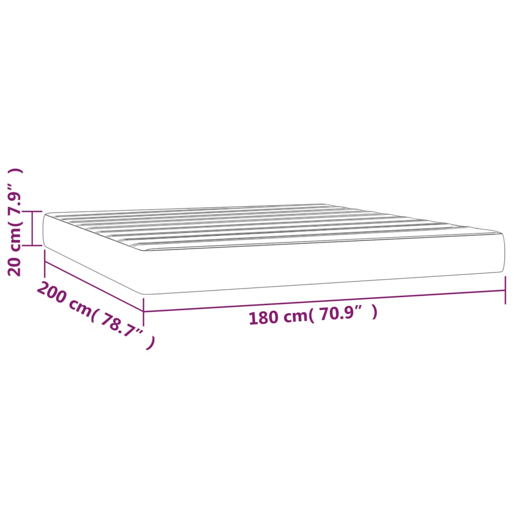 Materasso a Molle Marrone 180x200x20 cm in Similpelle