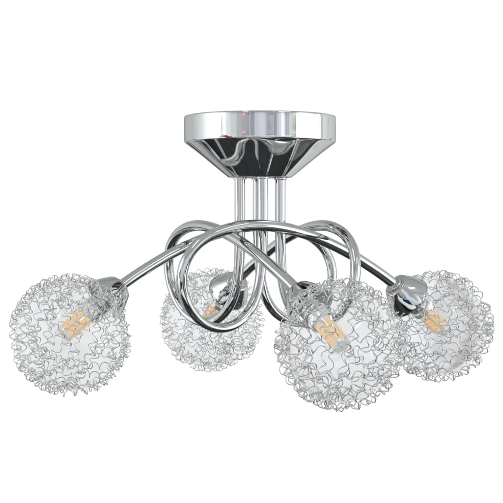 Lampada da Soffitto con Paralumi in Rete per 4 Luci LED G9 337906