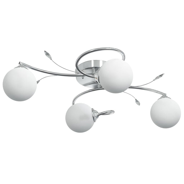 Lampada Soffitto con Paralumi Tondi in Vetro per 4 Luci LED G9 337908