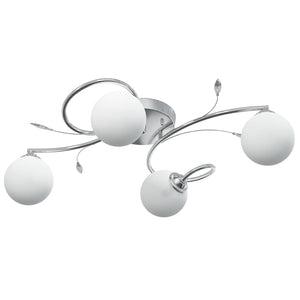 Lampada Soffitto con Paralumi Tondi in Vetro per 4 Luci LED G9 337908