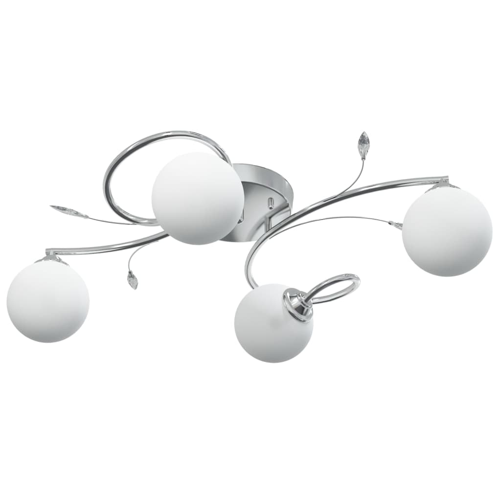 Lampada Soffitto con Paralumi Tondi in Vetro per 4 Luci LED G9 cod mxl 64482