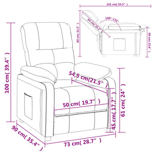 Poltrona Reclinabile in Tessuto Tortora 348283