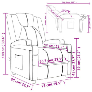 Poltrona Reclinabile Bianco Crema in Similpelle 348414