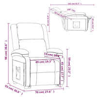 Poltrona Reclinabile in Tessuto Grigio Scuro 348436