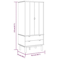 Armadio OTTA 76,5x53x172 cm in Legno Massello di Pino 348588