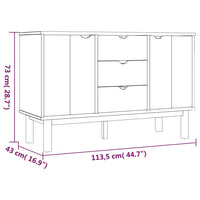 Credenza OTTA 113,5x43x73 cm in Legno Massello di Pino 348591