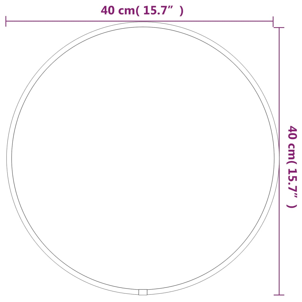 Specchio da Parete Dorato Ø 40 cm Rotondo 348180