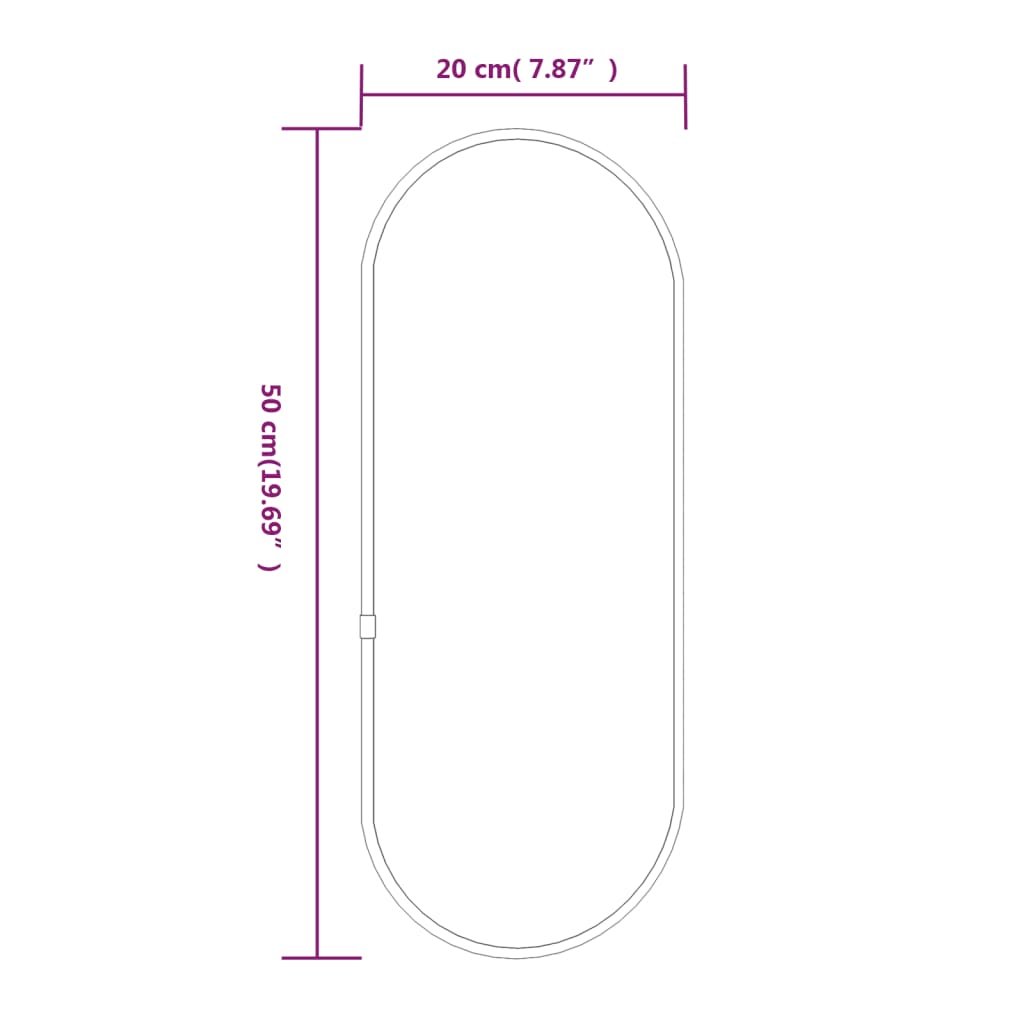 Specchio da Parete Argento 50x20 cm Ovale cod mxl 67720