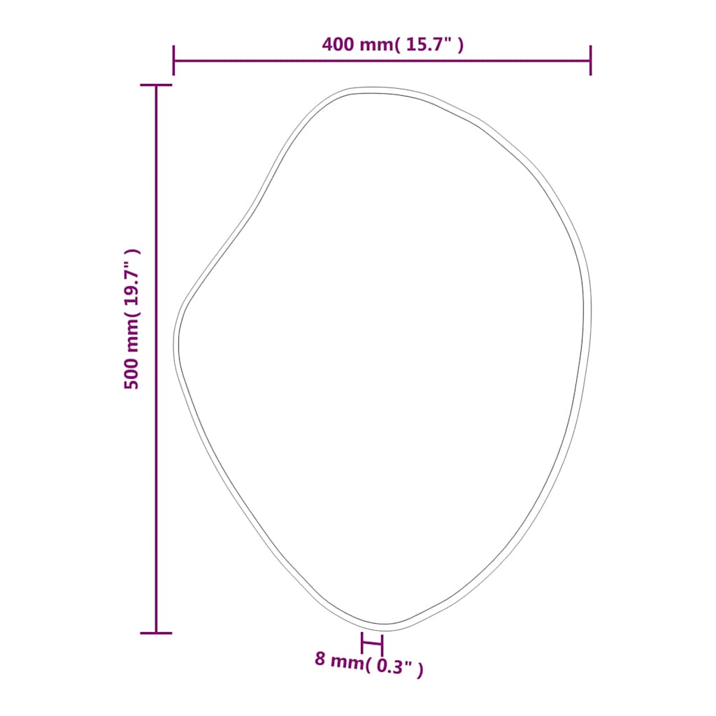 Specchio da Parete Argento 50x40 cm 348248