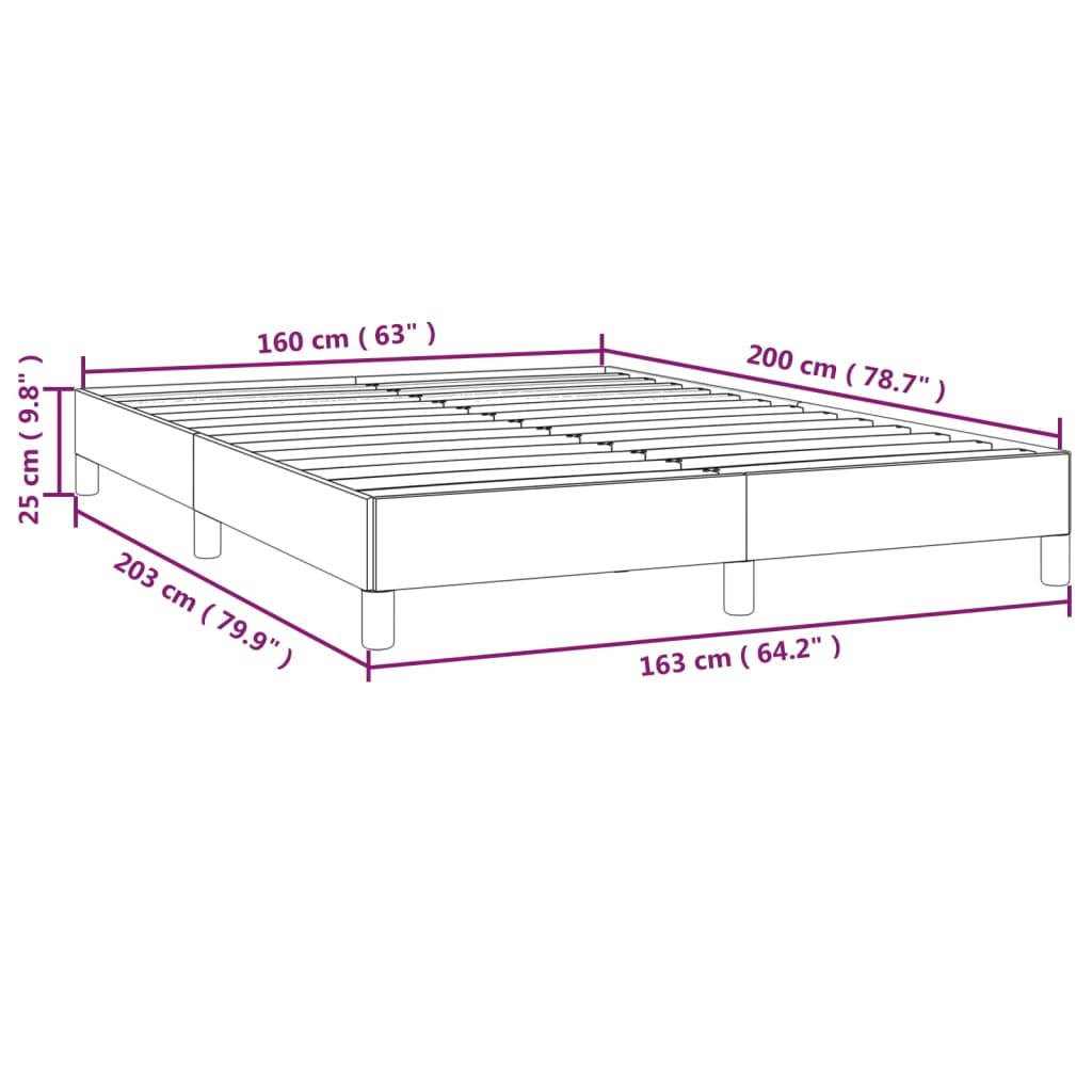 Giroletto senza Materasso Grigio Scuro 160x200 cm Velluto 346983