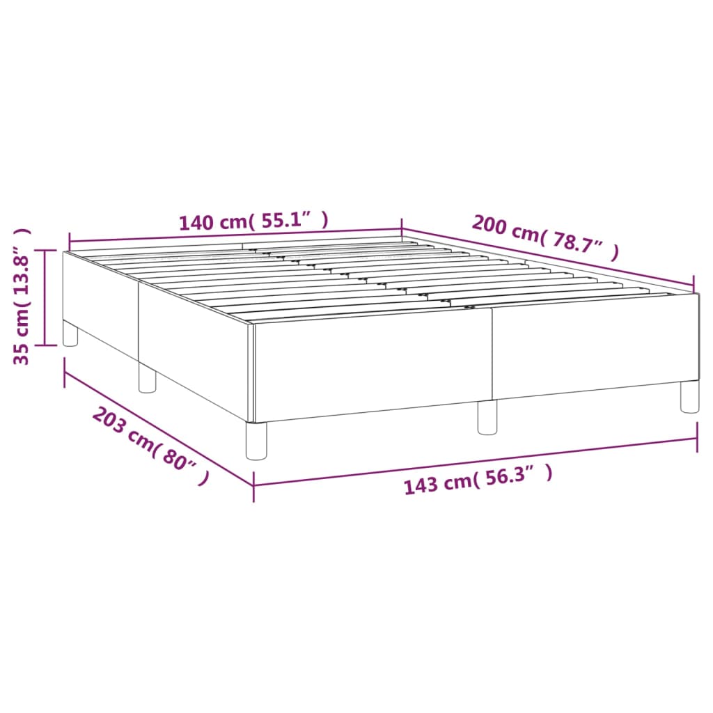 Giroletto senza Materasso Grigio Scuro 140x200 cm Tessuto 347067