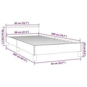 Giroletto senza Materasso Marrone Scuro 80x200 cm Tessuto 347370