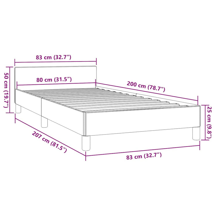 Giroletto con Testiera Blu 80x200 cm in Tessuto 347373