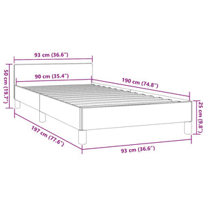 Giroletto con Testiera senza Materasso Tortora 80x200cm Tessuto 347379