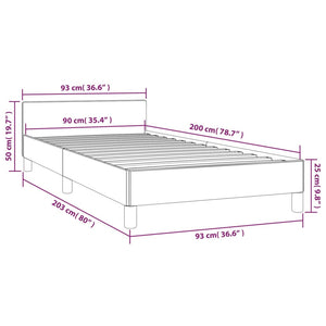 Giroletto con Testiera Grigio Scuro 90x200 cm in Tessuto 347384