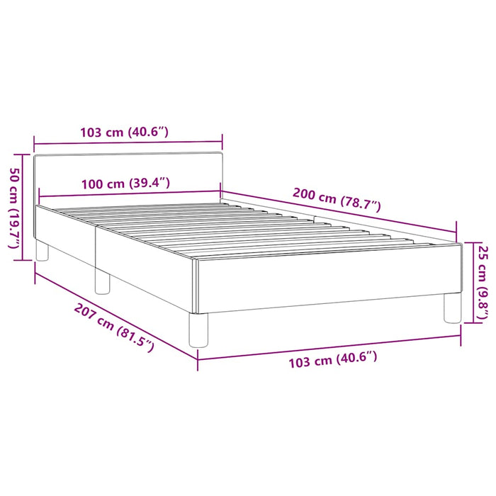 Giroletto con Testiera Tortora 100x200 cm in Tessuto 347395