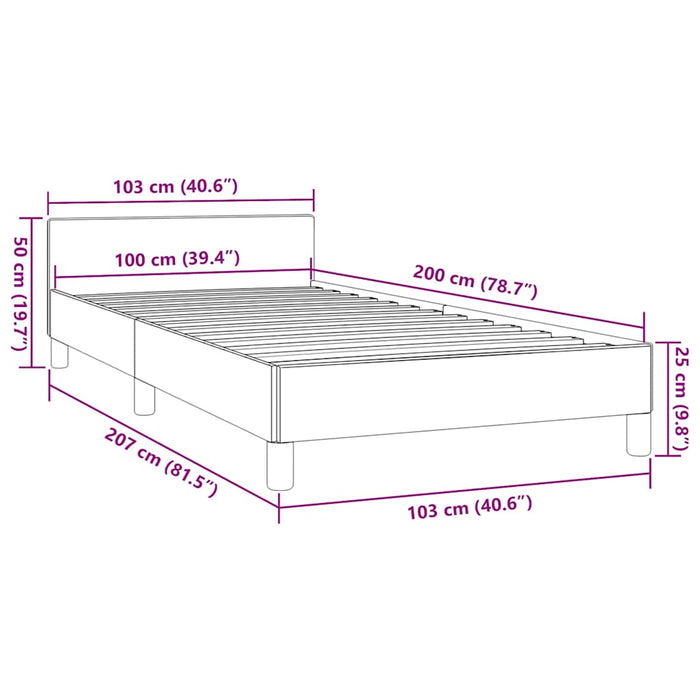 Giroletto con Testiera Blu 100x200 cm in Tessuto 347397