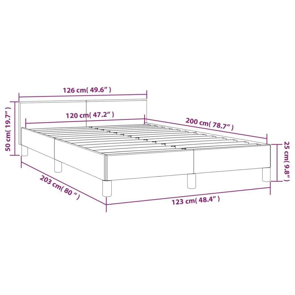 Giroletto con Testiera Grigio Chiaro 120x200 cm in Tessuto cod mxl 64485