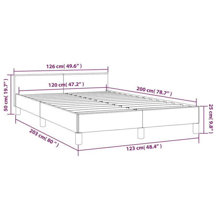 Giroletto con Testiera Marrone Scuro 120x200 cm in Tessuto cod mxl 59753