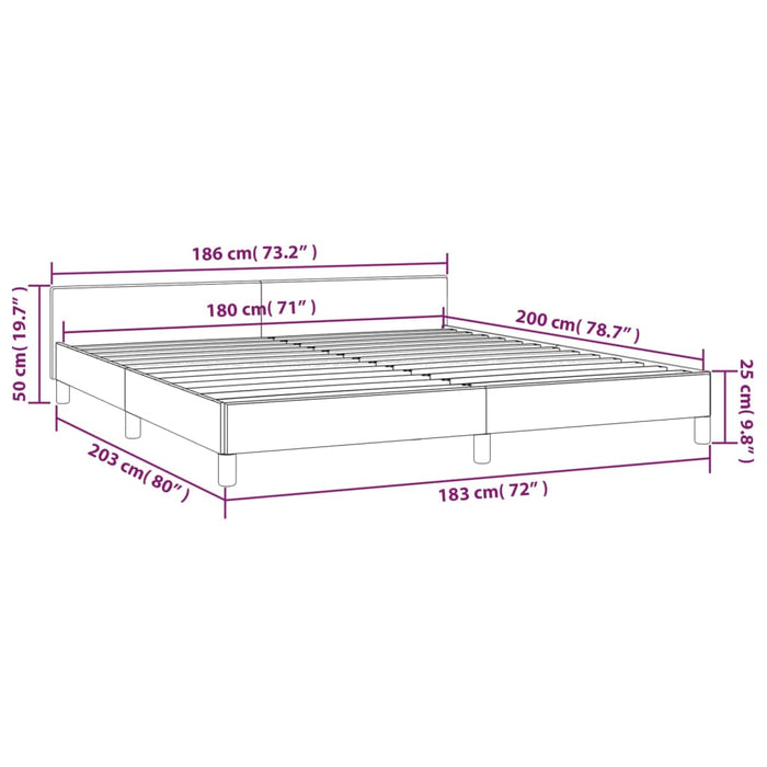 Giroletto con Testiera Marrone Scuro 180x200 cm in Tessuto cod mxl 59158