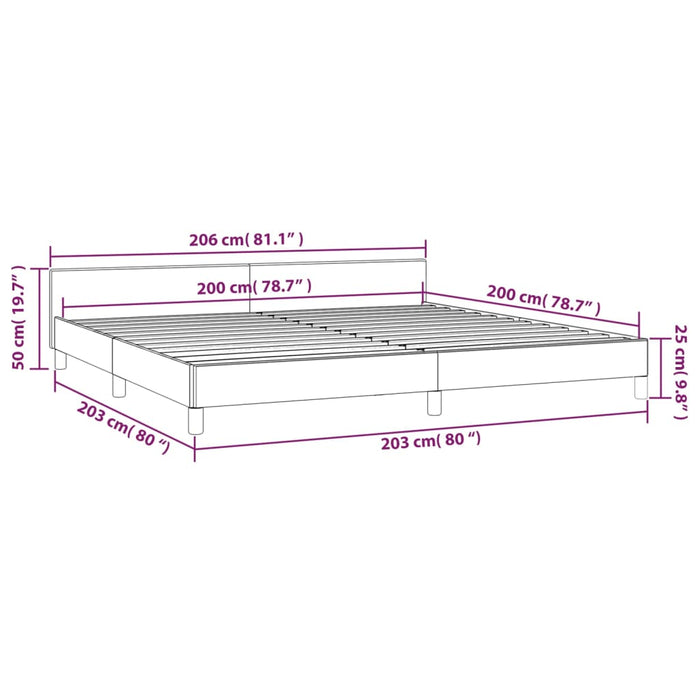 Giroletto con Testiera Marrone Scuro 200x200 cm in Tessuto 347442