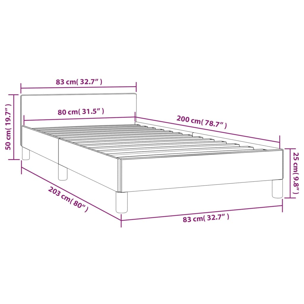 Giroletto con Testiera Bianco 80x200 cm in Similpelle 347466