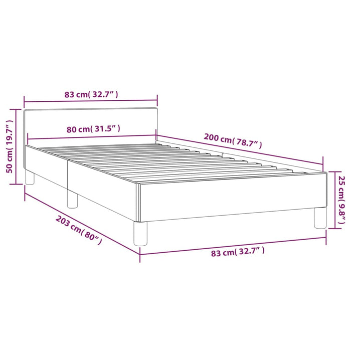 Giroletto con Testiera Bianco 80x200 cm in Similpelle 347466