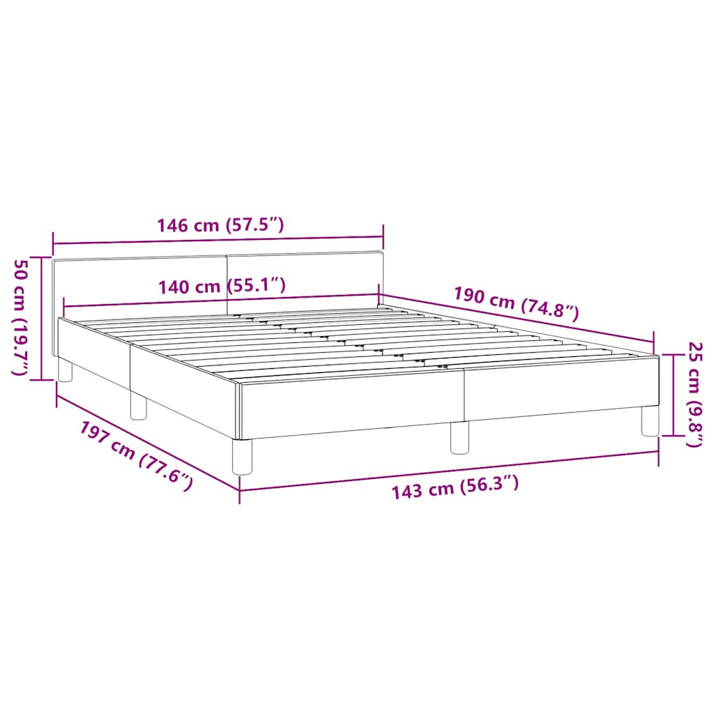 Giroletto con Testiera Cappuccino 140x190 cm in Similpelle 347500