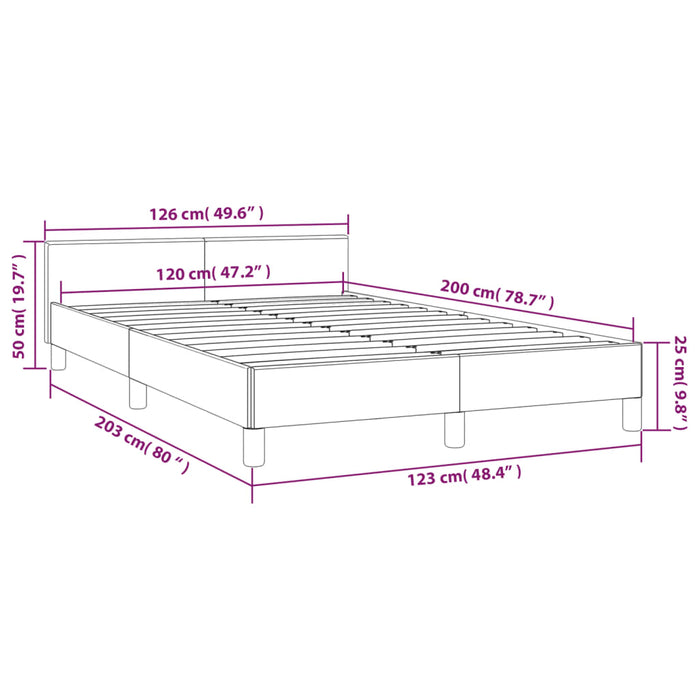 Giroletto con Testiera Grigio Scuro 120x200 cm in Velluto 347562