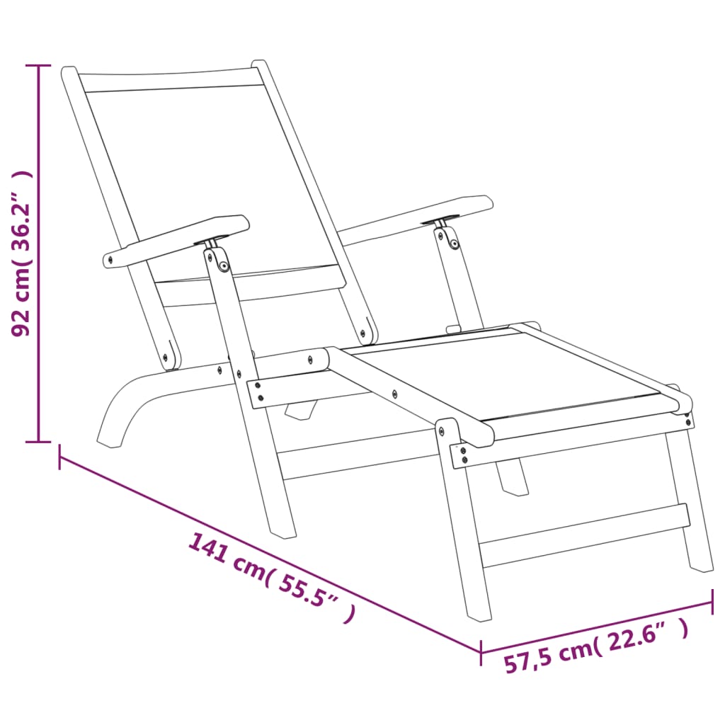 Sedie a Sdraio da Esterno 2pz Legno Massello Acacia e Textilene 3120441