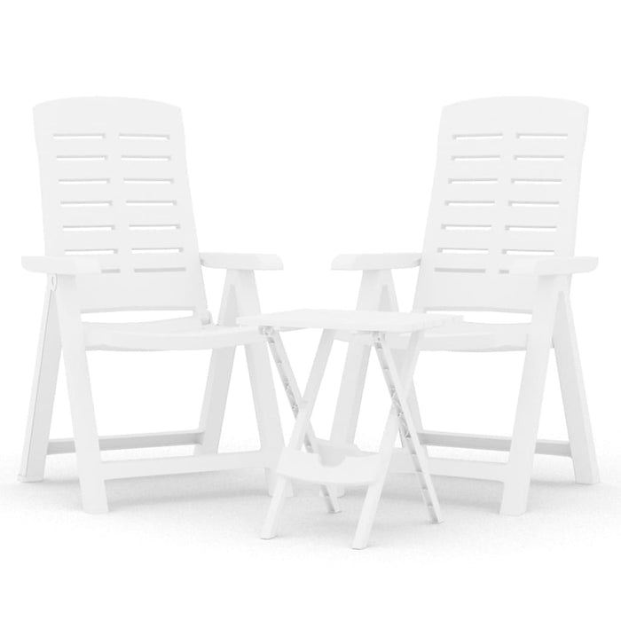 Set da Pranzo da Giardino 3 pz Bianco in Polipropilene