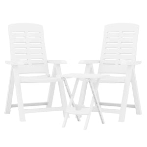 Set da Pranzo da Giardino 3 pz Bianco in Polipropilene