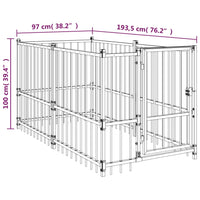 Gabbia per Cani Nera 193,5x97x100 cm in Acciaio 171627