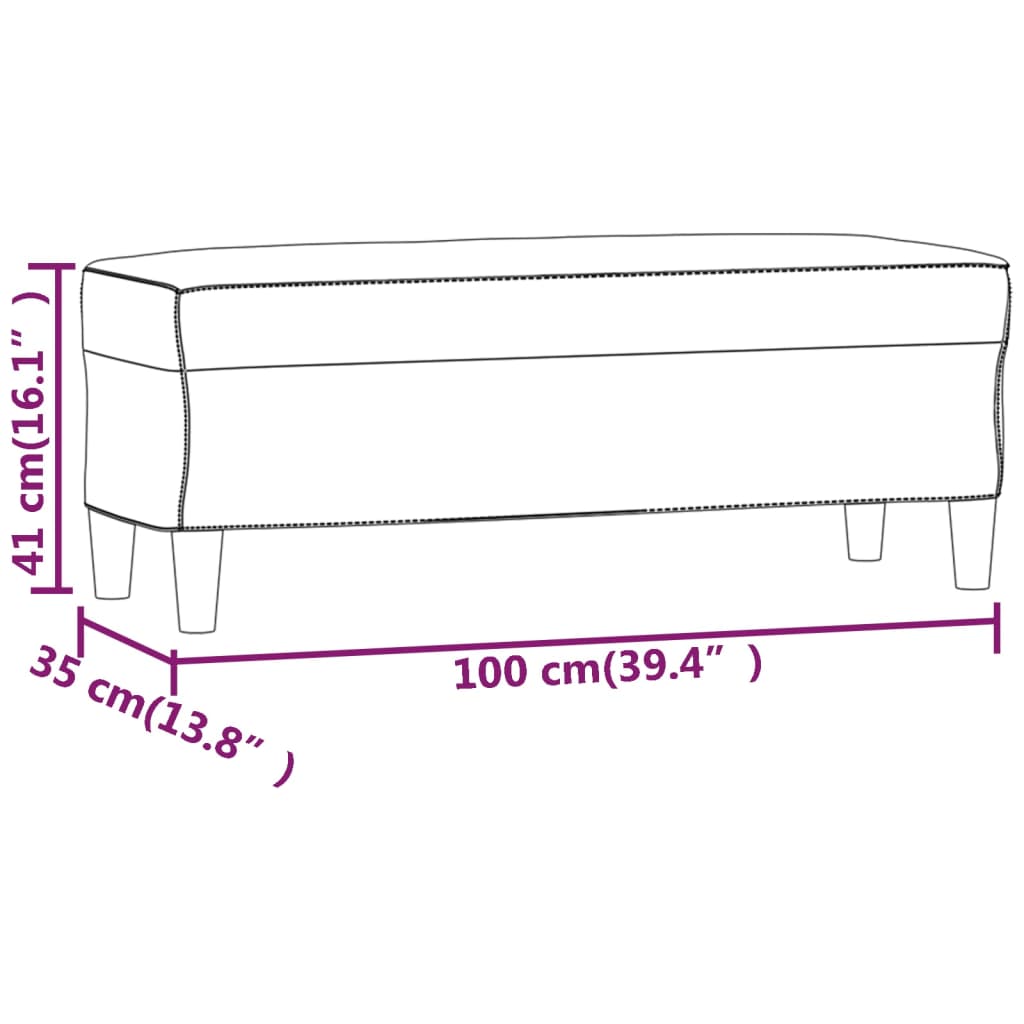 Panca Grigio chiaro 100x35x41 cm in Tessuto 349375