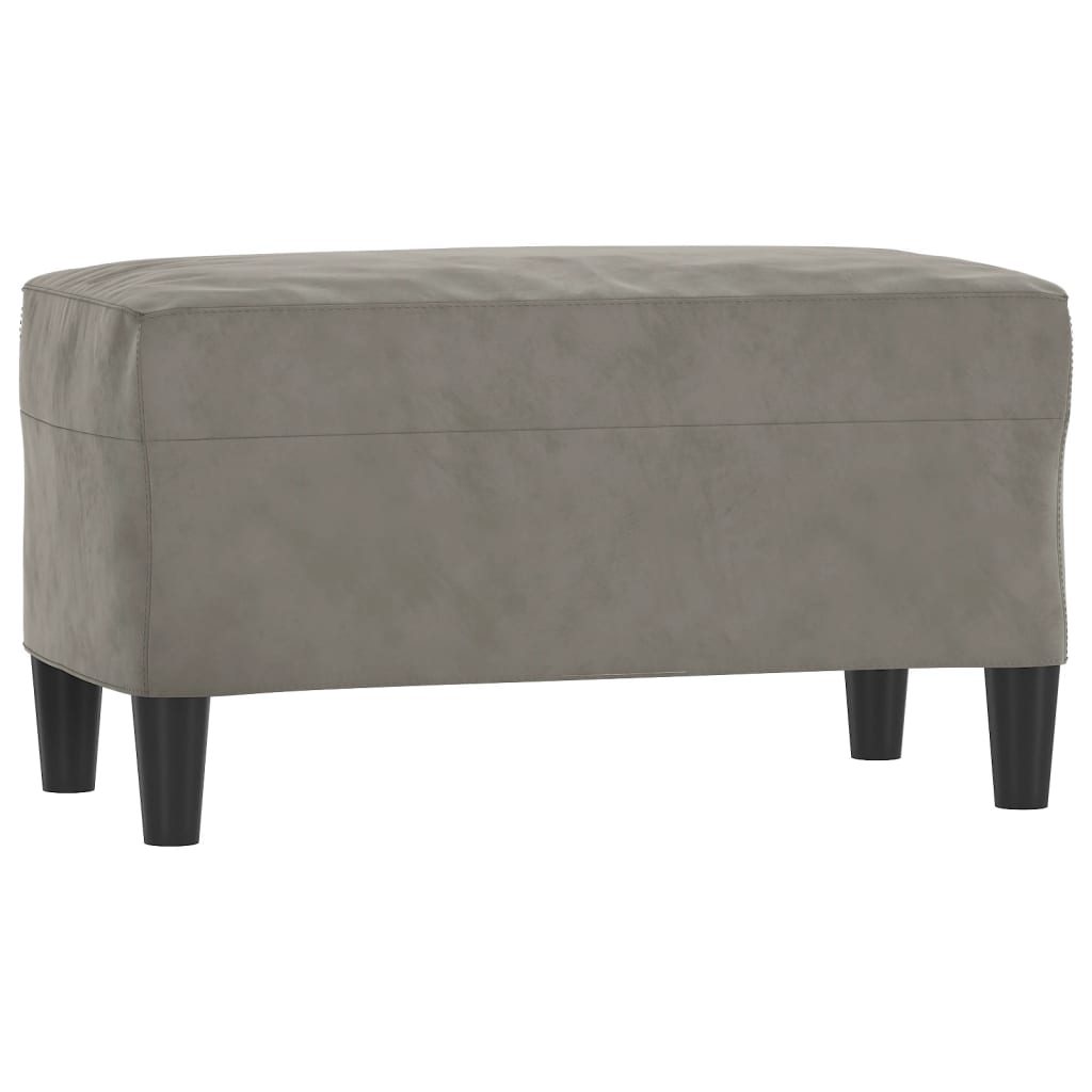 Panca Grigio Chiaro 70x35x41 cm in Velluto cod mxl 60622