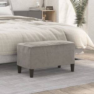 Panca Grigio Chiaro 70x35x41 cm in Velluto cod mxl 60622