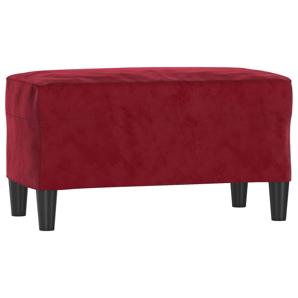 Panca Rosso Vino 70x35x41 cm in Velluto 349401