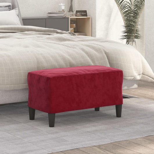 Panca Rosso Vino 70x35x41 cm in Velluto 349401