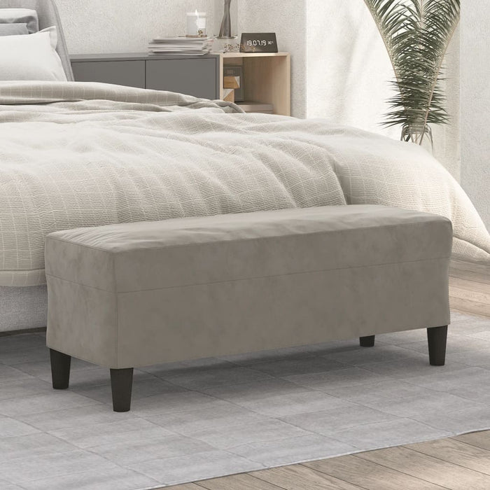 Panca Grigio chiaro 100x35x41 cm in Velluto cod mxl 68677