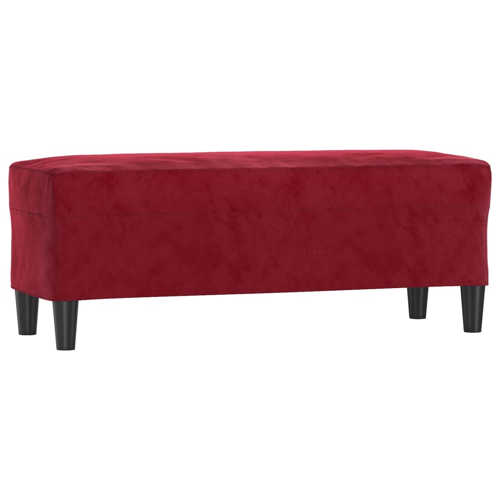 Panca Rosso Vino 100x35x41 cm in Velluto 349425