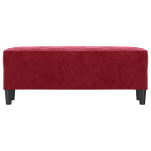 Panca Rosso Vino 100x35x41 cm in Velluto 349425