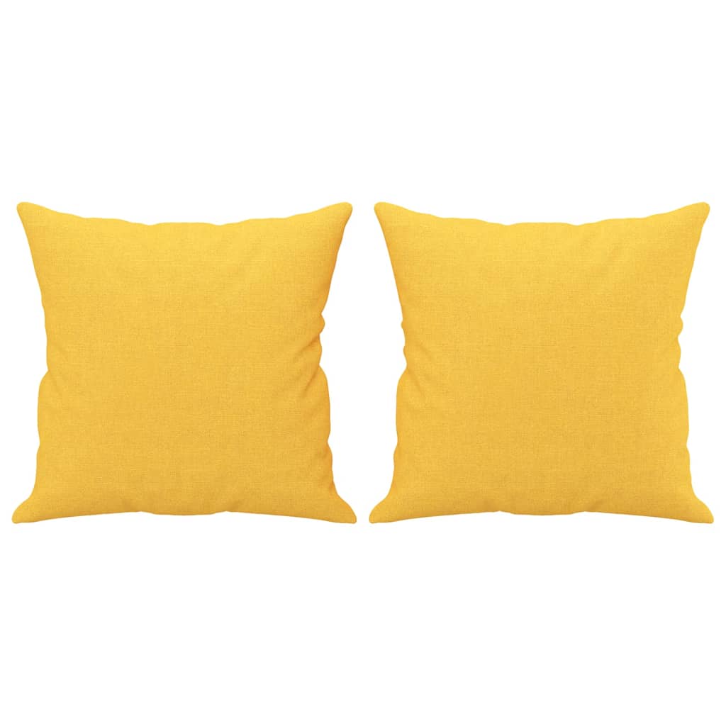 Cuscini Decorativi 2 pz Giallo Chiaro 40x40 cm in Tessuto cod mxl 46384