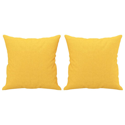 Cuscini Decorativi 2 pz Giallo Chiaro 40x40 cm in Tessuto cod mxl 46384